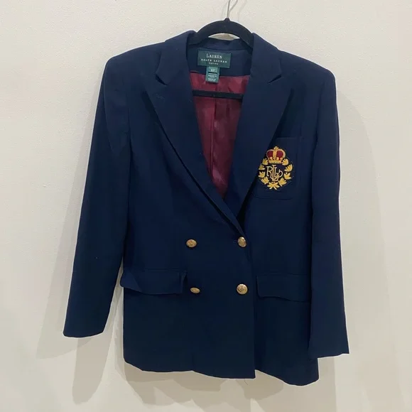 Vintage Ralph Lauren Navy Wool Blazer - Picture 3 of 9